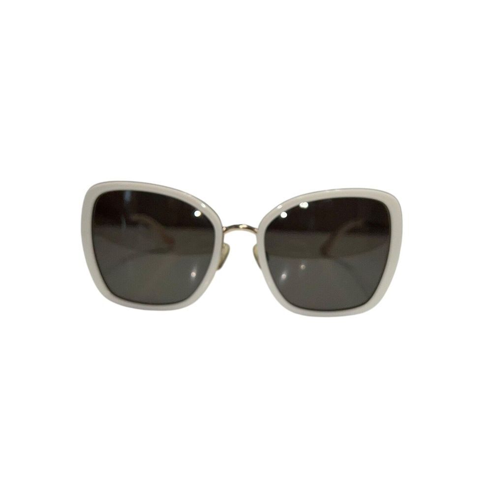 Amelia‎ E. Gaya Sunglasses White Gold Metal Bold Chic Classic Square 54-18-140